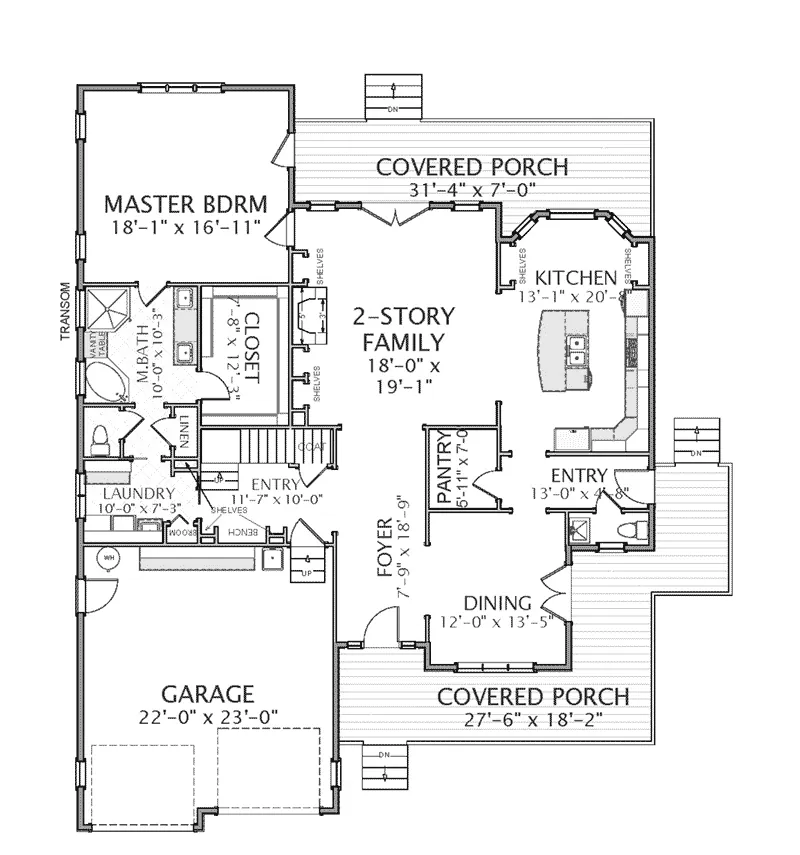 Shingle House Plan First Floor - Glen Wood Craftsman Home 139D-0021 - Search House Plans and More