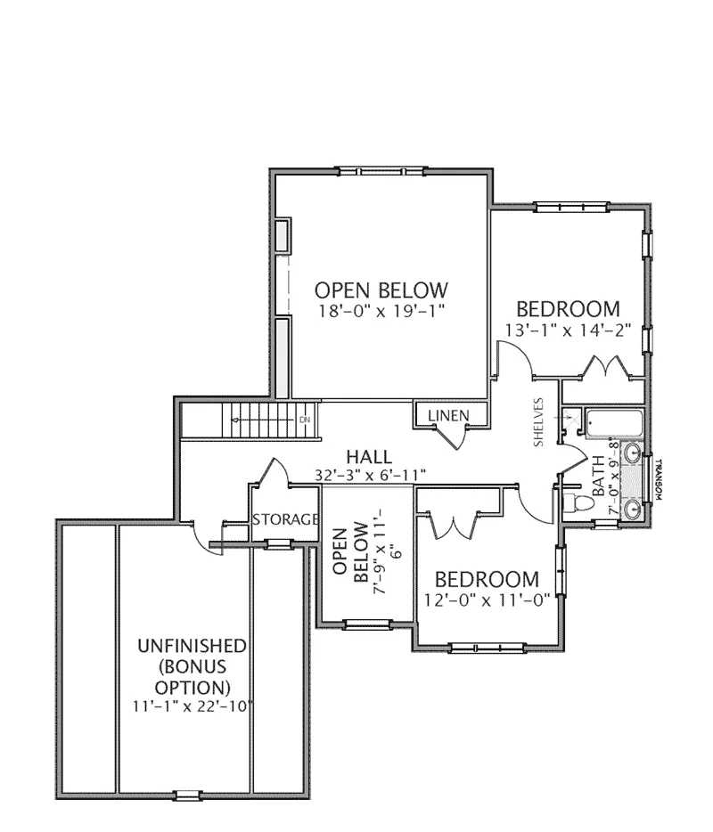 Shingle House Plan Second Floor - Glen Wood Craftsman Home 139D-0021 - Search House Plans and More