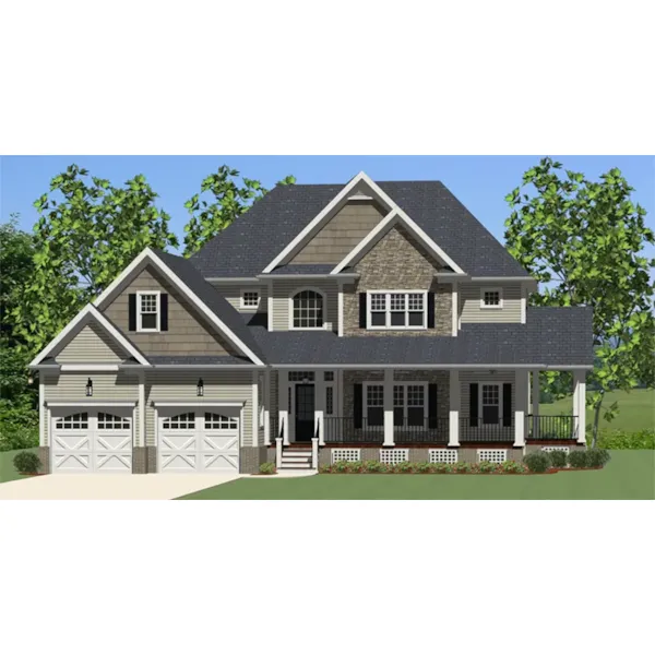 Traditional House Plan Front of Home - Glen Wood Craftsman Home 139D-0021 - Search House Plans and More