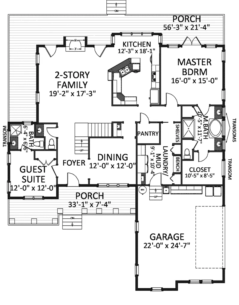 Craftsman House Plan First Floor - Crocker Craftsman Home 139D-0022 - Search House Plans and More