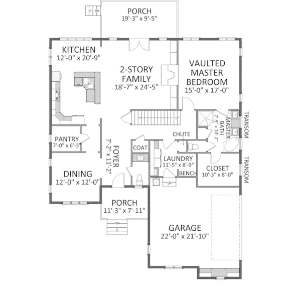 Arts & Crafts House Plan First Floor - Park Land Arts & Crafts Home 139D-0024 - Shop House Plans and More