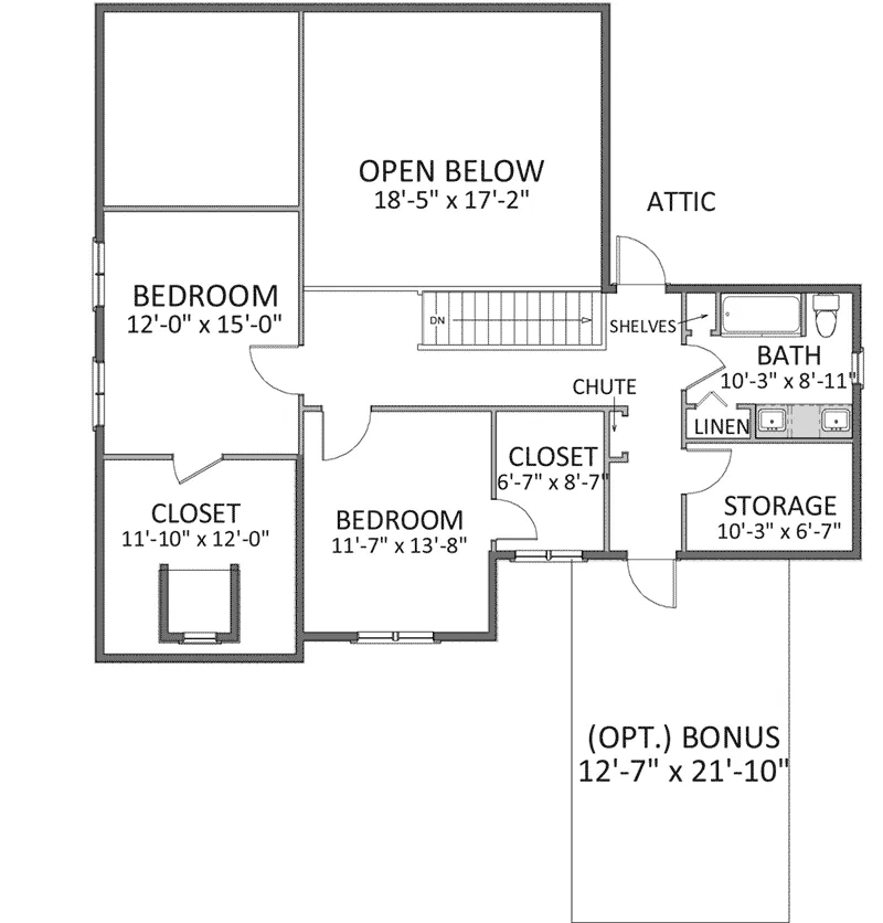 Arts & Crafts House Plan Second Floor - Park Land Arts & Crafts Home 139D-0024 - Shop House Plans and More