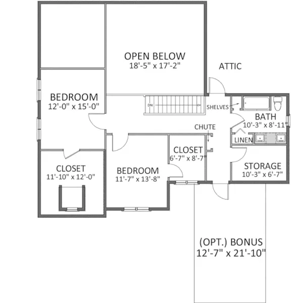 Arts & Crafts House Plan Second Floor - Park Land Arts & Crafts Home 139D-0024 - Shop House Plans and More