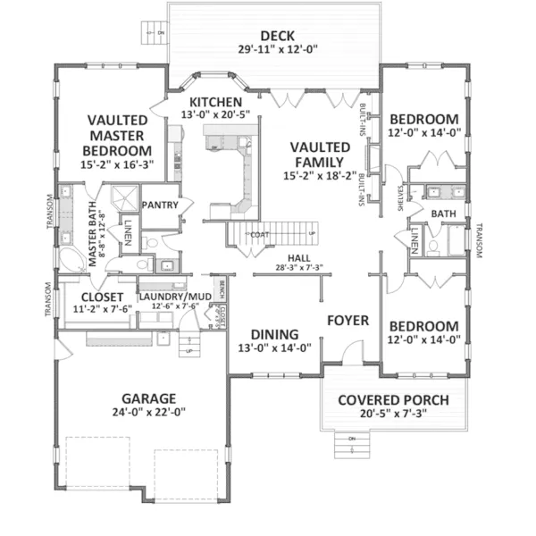 Craftsman House Plan First Floor - Sedgefield Craftsman Home 139D-0025 - Shop House Plans and More