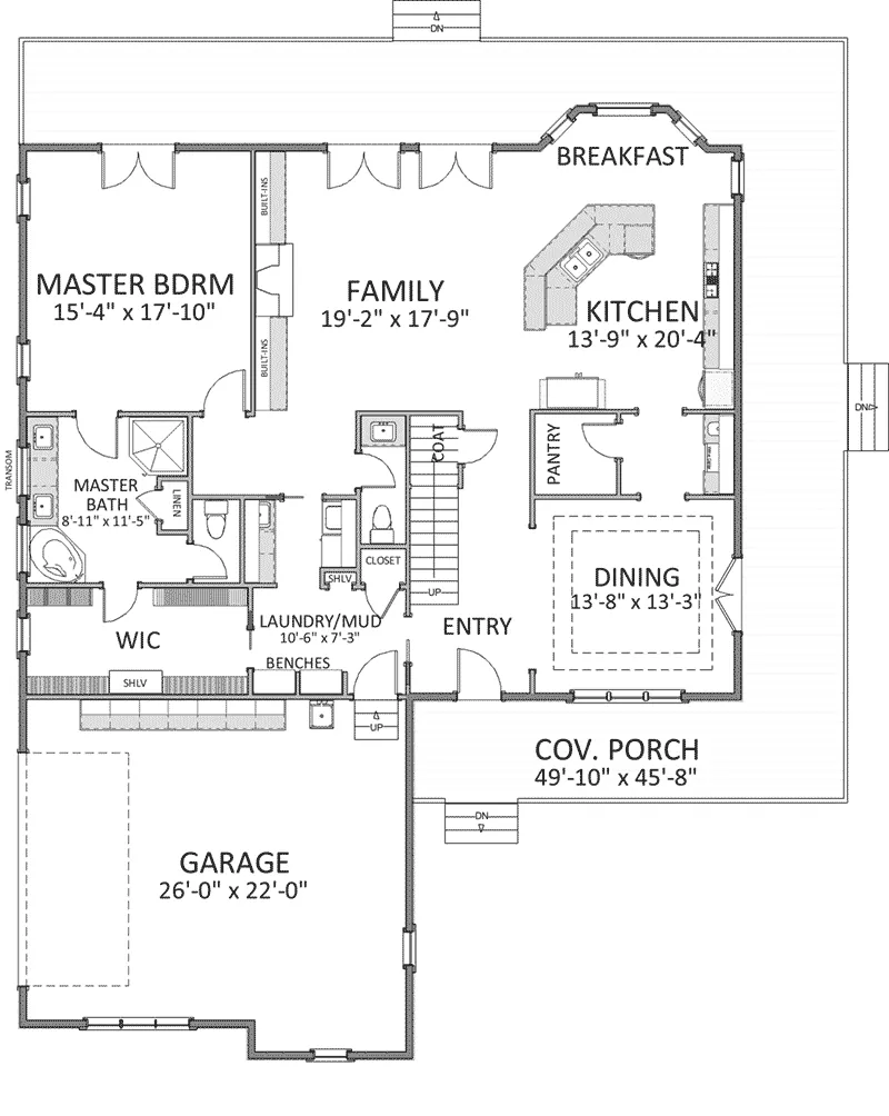 Craftsman House Plan First Floor - Efland Craftsman Home 139D-0031 - Search House Plans and More