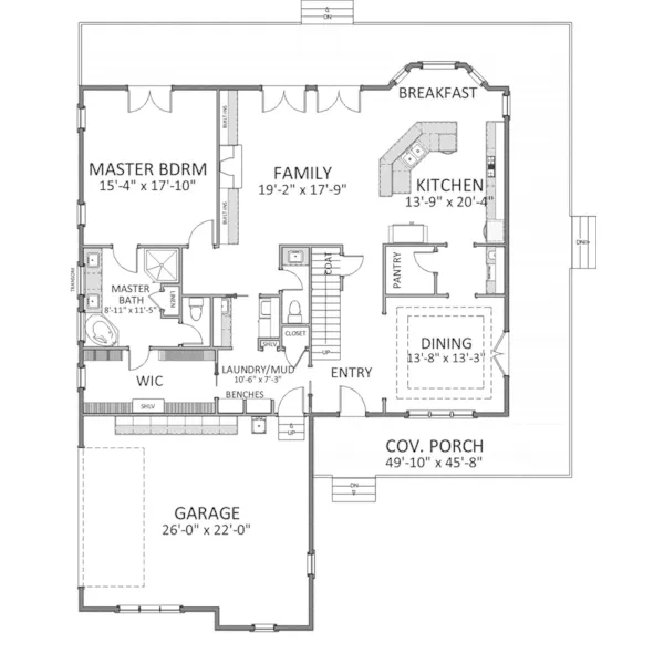 Craftsman House Plan First Floor - Efland Craftsman Home 139D-0031 - Search House Plans and More