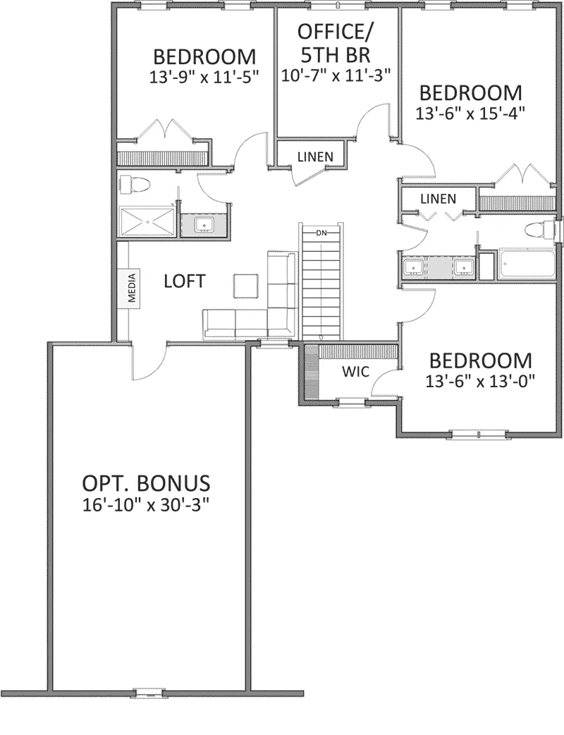 Craftsman House Plan Second Floor - Efland Craftsman Home 139D-0031 - Search House Plans and More