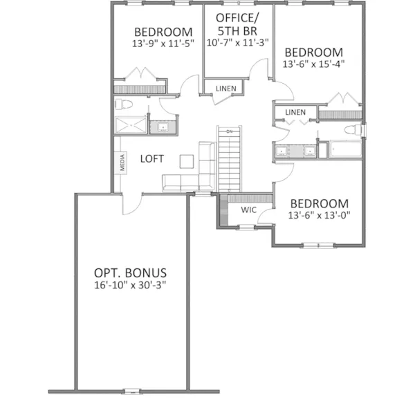 Craftsman House Plan Second Floor - Efland Craftsman Home 139D-0031 - Search House Plans and More