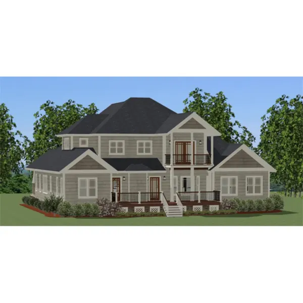 Country French House Plan Rear Photo 01 - Mecklenburg Craftsman Home 139D-0033 - Shop House Plans and More