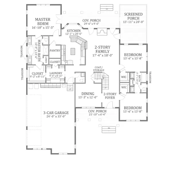 Craftsman House Plan First Floor - West Field Traditional Home 139D-0034 - Shop House Plans and More