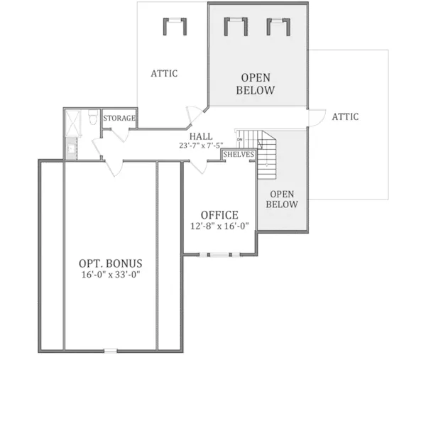 Craftsman House Plan Second Floor - West Field Traditional Home 139D-0034 - Shop House Plans and More