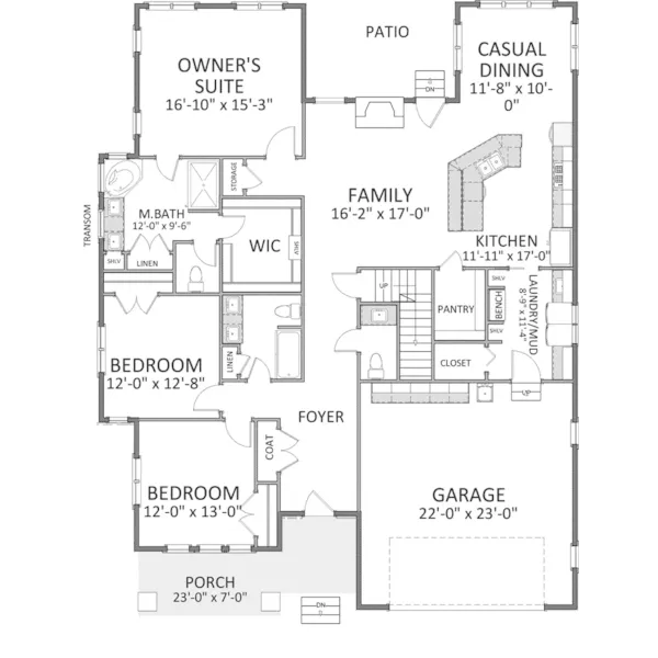 Arts & Crafts House Plan First Floor - Brighton Hill Craftsman Home 139D-0035 - Search House Plans and More