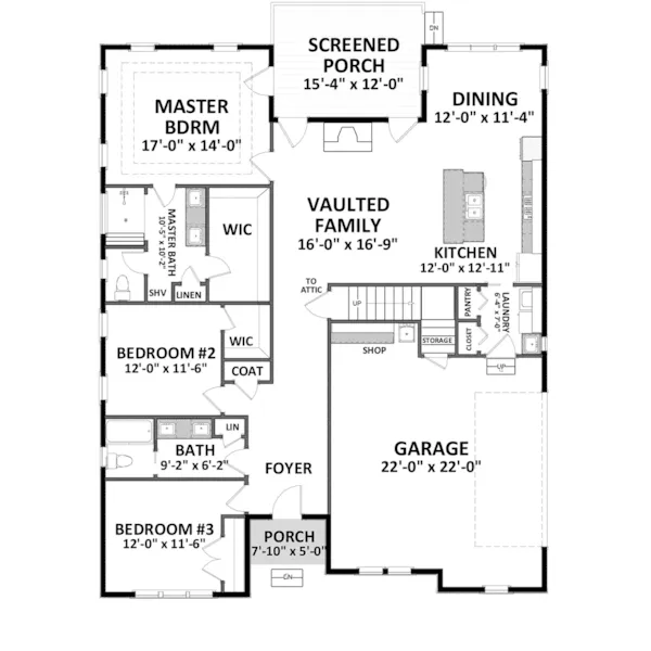 Ranch House Plan First Floor - Mebane Oaks Traditional Home 139D-0037 - Shop House Plans and More