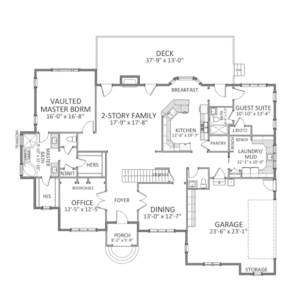 Luxury House Plan First Floor - Vanstory Traditional Home 139D-0039 - Shop House Plans and More