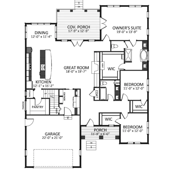 Rustic House Plan First Floor - Jameson Hill Craftsman Home 139D-0041 - Search House Plans and More