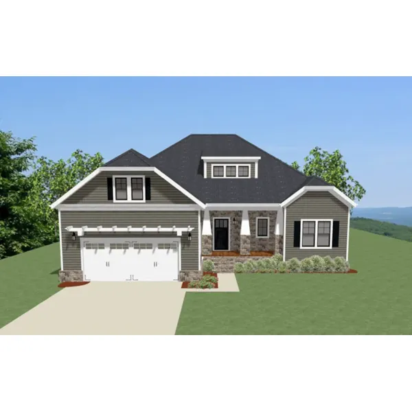 Rustic House Plan Front of Home - Jameson Hill Craftsman Home 139D-0041 - Search House Plans and More