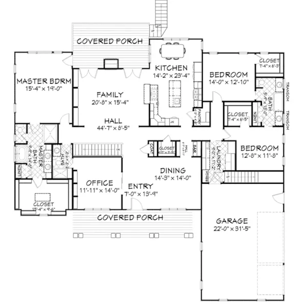 Craftsman House Plan First Floor - Green Havenhill Craftsman Home 139D-0047 - Search House Plans and More