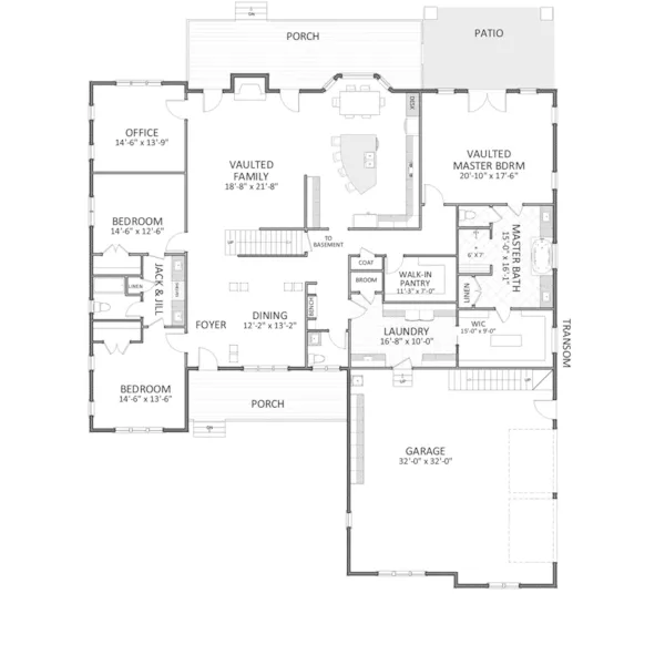 Arts & Crafts House Plan First Floor - Lawn Dale Craftsman Home 139D-0050 - Shop House Plans and More