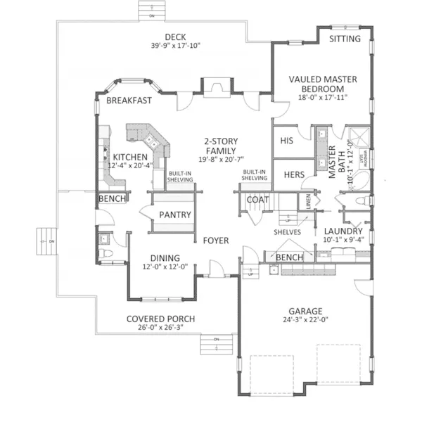 Craftsman House Plan First Floor - Bradenton Bay Craftsman Home 139D-0051 - Search House Plans and More