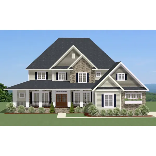 Farmhouse Plan Front of Home - Chamberland Bay Shingle Cottage 139D-0052 - Search House Plans and More