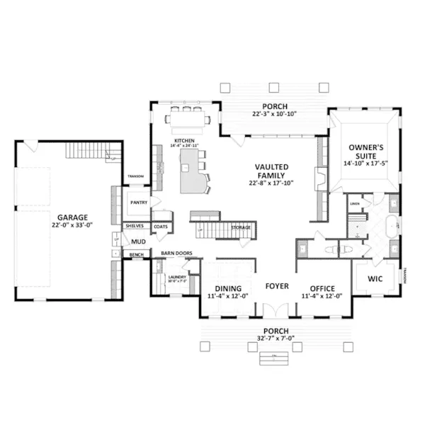 First Floor - Alexandria Country Farmhouse 139D-0057 - Search House Plans and More