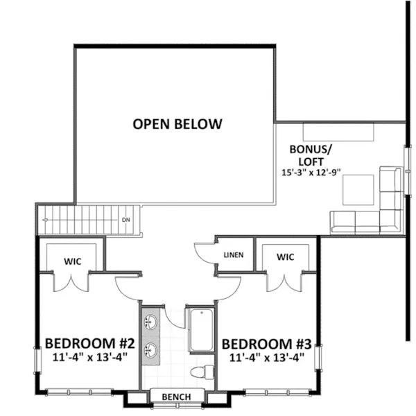 Second Floor - Alexandria Country Farmhouse 139D-0057 - Search House Plans and More