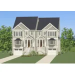 Waterfront House Plan Front of Home - Briarcliffe Two-Story Duplex 139D-0058 - Search House Plans and More