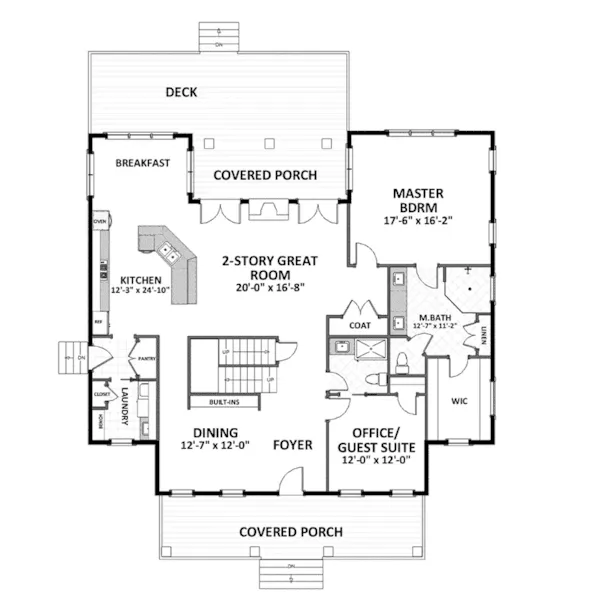 Country House Plan First Floor - Mebane Bend Farmhouse 139D-0061 - Shop House Plans and More