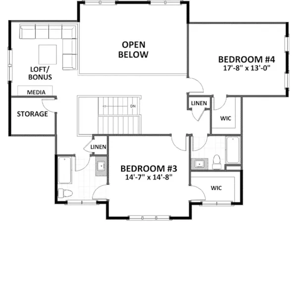 Country House Plan Second Floor - Mebane Bend Farmhouse 139D-0061 - Shop House Plans and More