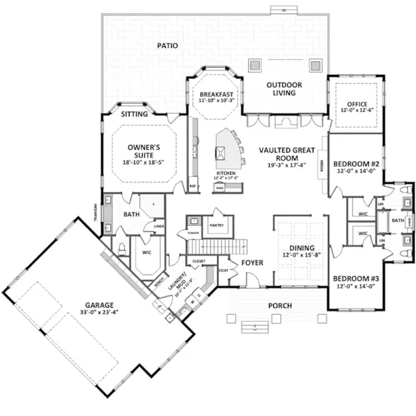 Country French House Plan First Floor - Covington Hill Craftsman Home 139D-0062 - Search House Plans and More