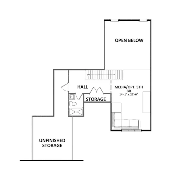 Arts & Crafts House Plan Second Floor - Caswell Creek Craftsman Home 139D-0063 - Search House Plans and More