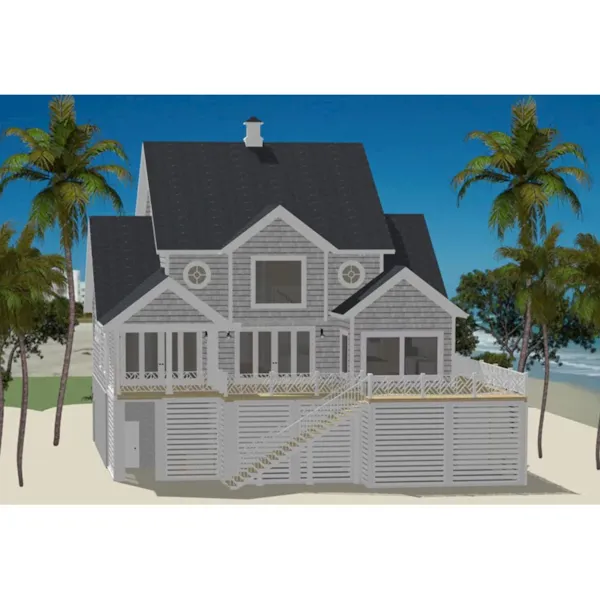 Beach & Coastal House Plan Rear Photo 01 - Lydia Cove Vacation Cottage 139D-0064 - Shop House Plans and More