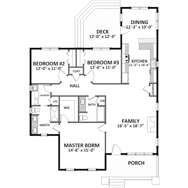 Country House Plan First Floor - Montgomery Bay Craftsman Home 139D-0065 - Shop House Plans and More