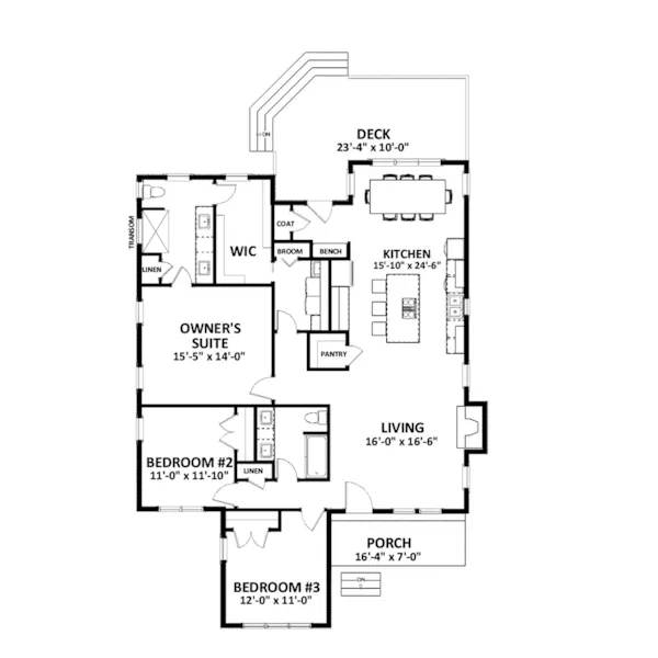 Cabin & Cottage House Plan First Floor - Ivy Creek Craftsman Cottage 139D-0066 - Search House Plans and More