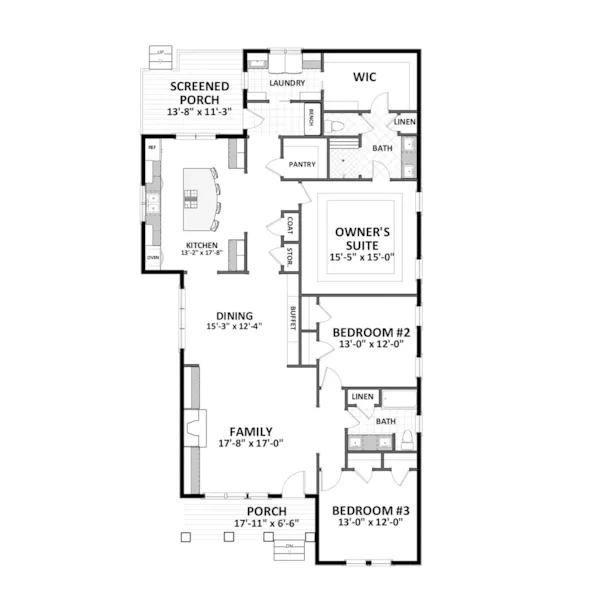 Cabin & Cottage House Plan First Floor - Sherwood Way Craftsman Home 139D-0067 - Shop House Plans and More