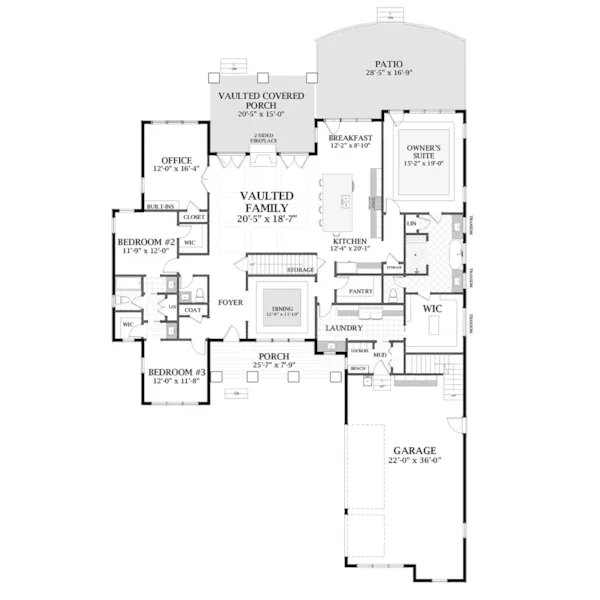 Farmhouse Plan First Floor - Ashlyn Hill Country Farmhouse 139D-0068 - Search House Plans and More