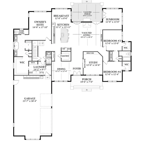 Country House Plan First Floor - Deer Path Modern Farmhouse 139D-0074 - Shop House Plans and More