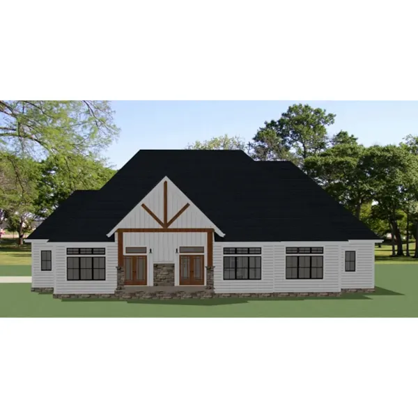 Country House Plan Rear Photo 01 - Deer Path Modern Farmhouse 139D-0074 - Shop House Plans and More