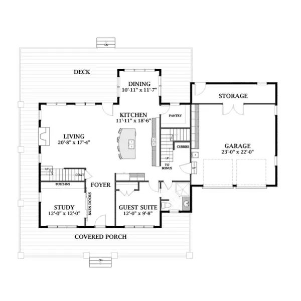 Craftsman House Plan First Floor - Echo Trail Modern Farmhouse 139D-0075 - Shop House Plans and More