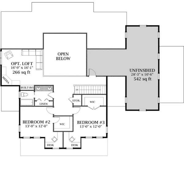 Farmhouse Plan Second Floor - Lake Falls Modern Farmhouse 139D-0092 - Shop House Plans and More