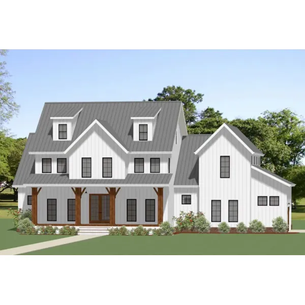 Farmhouse Plan Front of Home - Lake Falls Modern Farmhouse 139D-0092 - Shop House Plans and More