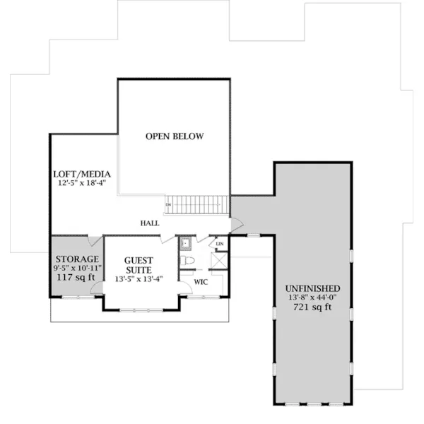 Modern Farmhouse Plan Second Floor - Mallard Hill Modern Farmhouse 139D-0093 - Shop House Plans and More