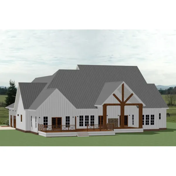 Modern Farmhouse Plan Rear Photo 01 - Mallard Hill Modern Farmhouse 139D-0093 - Shop House Plans and More