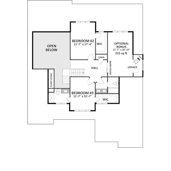 Prairie House Plan Second Floor - Sylvan Lane Modern Farmhouse 139D-0097 - Shop House Plans and More