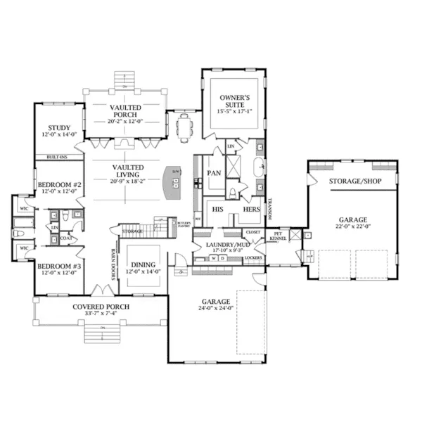 Farmhouse Plan First Floor - Whitecrest Luxury Home 139D-0099 - Shop House Plans and More