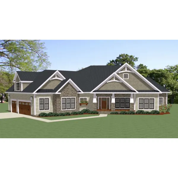 Front of Home - Kinsey Bay Craftsman Home 139D-0102 - Shop House Plans and More