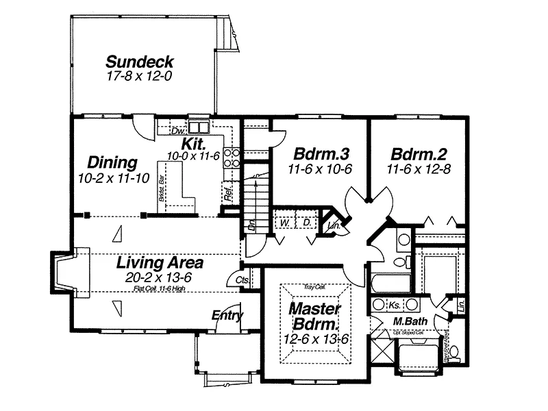 Traditional House Plan First Floor - Vinita Country Home 140D-0001 - Shop House Plans and More