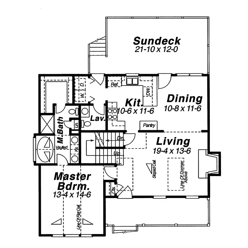 Shingle House Plan First Floor - Bachmann Country Home 140D-0002 - Search House Plans and More