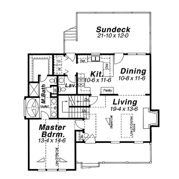 Country House Plan First Floor - Bachmann Country Home 140D-0002 - Search House Plans and More