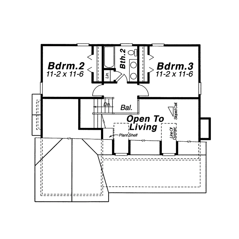 Shingle House Plan Second Floor - Bachmann Country Home 140D-0002 - Search House Plans and More